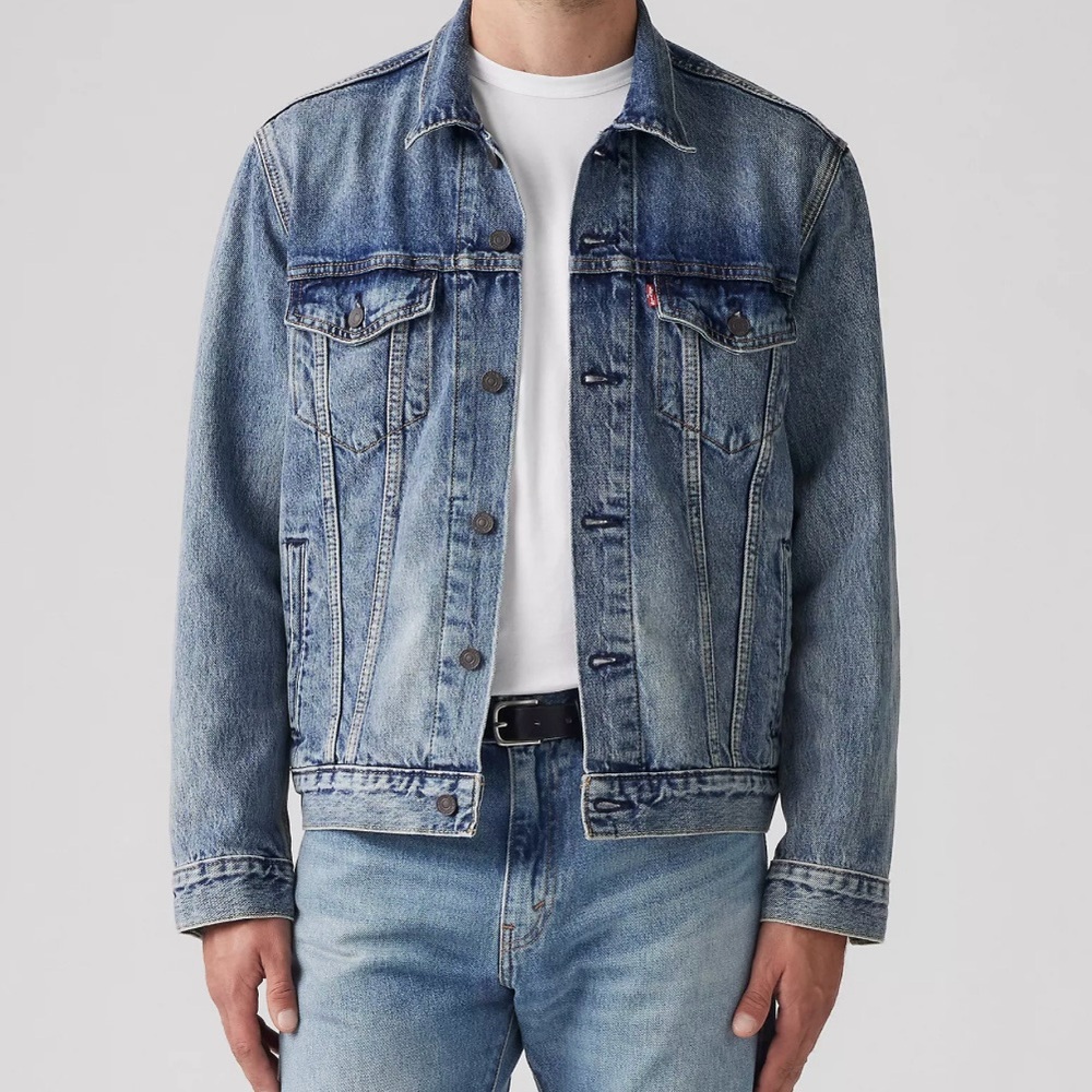 Levi's® Premium Trucker Denim Jacket Mens Large Medium Wash